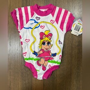 New Vintage Jim Henson's Muppet Babies Miss Piggy Onesie-Size 6 months